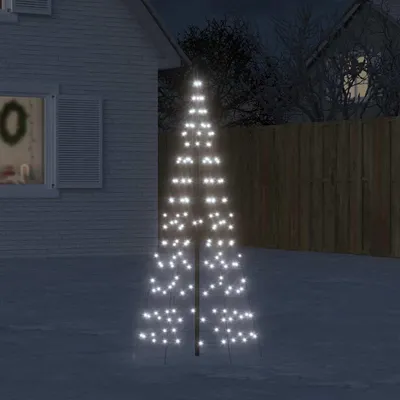 Image de vidaXL Sapin de Noël à LED pour mât de drapeau 200 LED blanc froid 180 cm