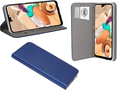 Zdjęcie produktu dla cofi1453® Etui Book "Smart" kompatybilne z telefonem komórkowym LG K51s pokrowiec portfel z funkcją podstawki, miejsce na karty niebieski