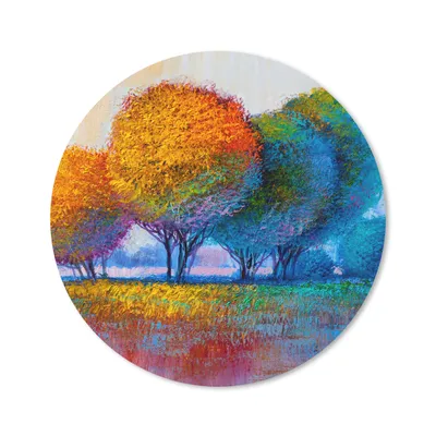 Produktbild von MuchoWow® Mauspad Mousepad Malerei - Ölgemälde - Natur - Bäume 40x40 cm - Mousepads - Maus Mat - Pad - Mausunterlage - Schreibtisch Accessoires