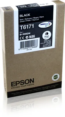 Obrázek produktu pro Epson ink tank Black T6171 DURABrite Ultra Ink (high capacity), Vysoká (XL) výtěžnost, Černá, Inkoust na pigmentové bázi, 100 ml, 1 kusů