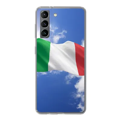 Produktbild von MuchoWow® Handyhülle Schutzhülle Hülle für Samsung Galaxy S21 Die Flagge Italiens weht am Himmel Silikon Softcase Handy Hülle - Softcase