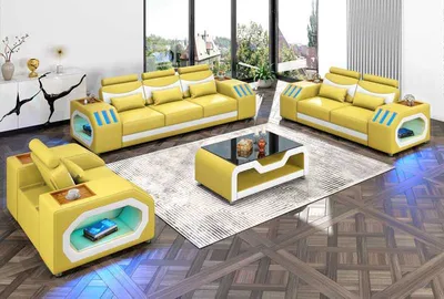 Zdjęcie produktu dla Sofagarnitur 3tlg Gelb Set JVmoebel
