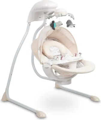 Produktbild von CARETERO Elektrische Kinderschaukel, Babywippe Raffi für Kleinkinder, Beige