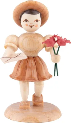 Produktbild von Blumenmädchen Gratulant, natur (6,6cm) von Blank Kunsthandwerk