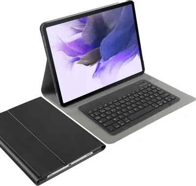 Image de Cazy Housse pour Tablette avec Clavier compatible avec Samsung Galaxy Tab S7 FE - Étui Clavier Bluetooth AZERTY - Noir