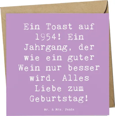 Produktbild von Mr. & Mrs. Panda Grußkarte Spruch 1954 Geburtstag - Lavendeltraum - Geschenk, Geburtstagsgeschenk, Jahrgang, anlasskarte, Happy Birthday, Glückwunschkarte, Erinnerungen