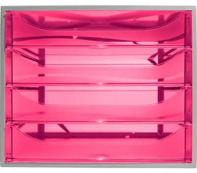 Produktbild von Exacompta ECOBOX Schubladenbox mit 4 Schubladen - Himbeerfarben - 228654D