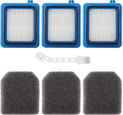 Produktbild von 7 Stück Filter Zubehörset für AEG ASKW1 / QX8-2 / QX7 / QX6 Staubsauger Ersatzteile Beinhaltet 3 Vormotorfilter 3 Hygienefilter 1 Reinigungsbürste