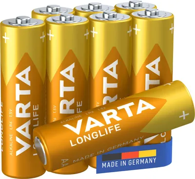Zdjęcie produktu dla Varta Longlife AA, bateria jednorazowa, AA, alkaliczna, 1,5 V, 8 sztuk, złota, żółta