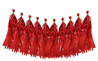 Fransen-Girlanden, 10 Stück, Rot, 35,6 cm, Party-Deko
