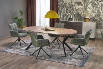 Immagine prodotto di Tavolo da pranzo di design rotondo HA-222 allungabile da 100 a 250 cm