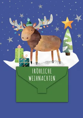 Produktbild von CACTUS Geldschein-Weihnachtskarte "Elch"