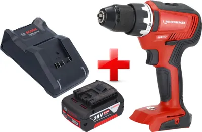 Imagen del producto de Taladro atornillador a batería Rothenberger RO DD55 18 V 55 Nm sin escobillas AMPShare + 1 batería 5,0 Ah + cargador