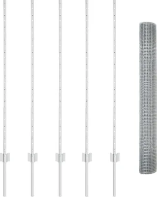 Produktbild von Möbel Schweißdrahtzaun mit 10 U-Pfosten Silber 1,2x10 m Stahl - Zaunzubehör 3336332