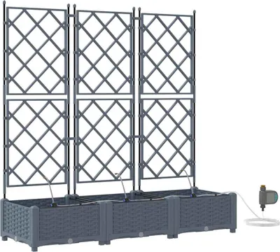 Zdjęcie produktu dla Doniczka ogrodowa 3 pcs Jasnoszary 120 x 40 x 126 cm