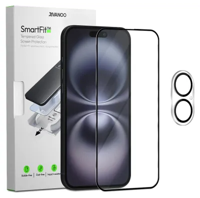 Produktbild von 1-Pack iPhone 16 Displayschutzfolie & 1-Pack Kameraschutz - Gehärtetes Glas | [Automatische Installation] - Blasenfrei