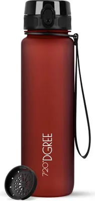 Produktbild von uberBottle softTouch Trinkflasche mit Sieb 1000ml / Imperial Red/ 720DGREE