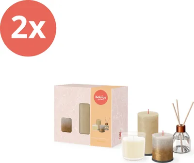 Productafbeelding van Bolsius - Geschenkpakket - Medium - Home Sweet Home - Vanille - Voordelingsverpakking - 12 stuks - 2 verpakkingen
