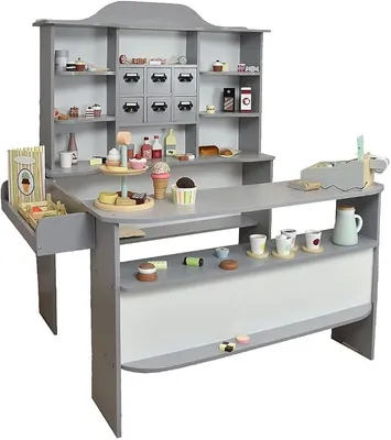Produktbild von Kaufladen aus Holz - Großer Kaufmannsladen für Kinder - Marktstand - Shop