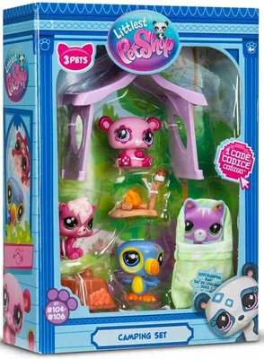Obrázok produktu pre Tematický balíček s 3 zvieratkami - BANDAI - Littlest Pet Shop Camping - Zvieratká a príslušenstvo