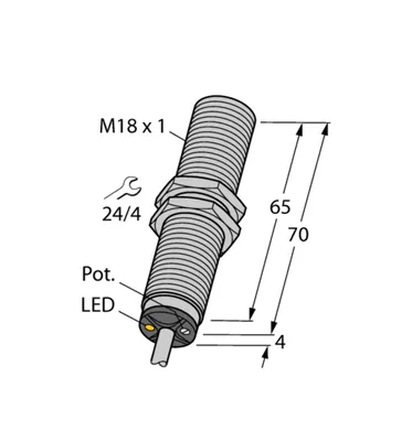 Image de Turck 2504026 - BC5-M18-RP4X, Capteur capacitif