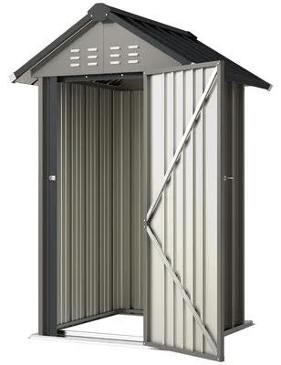 Produktbild von Outsunny Metall Gerätehaus 1,17 m², Geräteschuppen mit Satteldach Lüftung