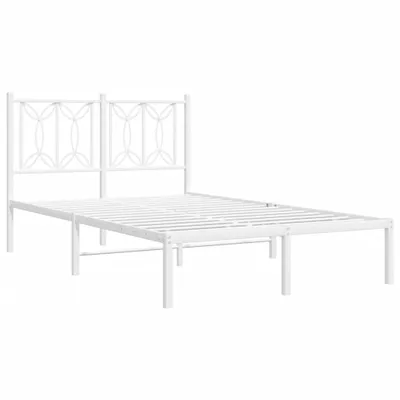 Produktbild von Bettgestell mit Kopfteil Metall Weiß 120x190 cm