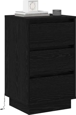 Zdjęcie produktu dla vidaXL Stolik nocny o wyglądzie czarnego dębu 39 x 34,5 x 65 cm materiał drewnopochodny