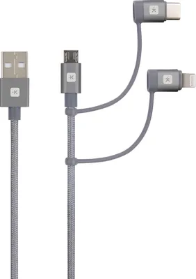 Immagine prodotto di SKROSS Cavo USB Kabel 3in1, intrecciato, 1,20 m grigio spazio (SKCA00143-1120CN)
