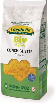 MAKARON (KUKURYDZIANO - RYŻOWY) CONCHIGLIETTE BEZGLUTENOWY BIO 340 g - FARABELLA