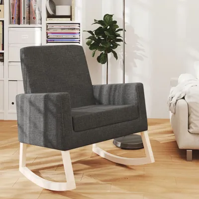 Zdjęcie produktu dla Fotel bujany The Living Store ciemnoszary materiał