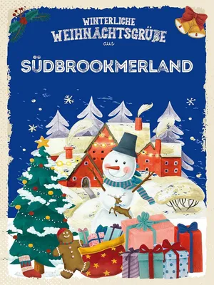 Produktbild von vianmo Holzschild 40x30 cm Weihnachtsgrüße aus SÜDBROOKMERLAND