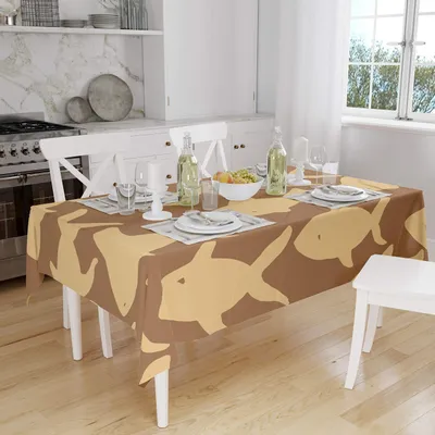 Tischdecke aus Polyester, wasserabweisend, 140x160 cm, braun