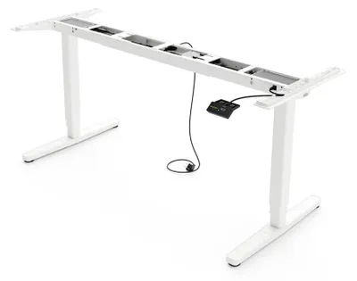 Produktbild von Yaasa Frame Pro Schreibtischgestell Höhenverstellbar, Weiß – 140 - 200 cm – 9 Speicherfunktionen, Höhenanzeige, Kollisionssensor, Traglast 140 kg