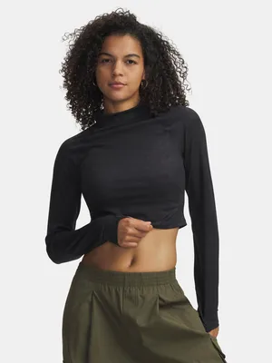 Imagen del producto de Camiseta de manga larga para mujer Under Armour, modelo Meridian, con efecto de gamuza, color , talla LG