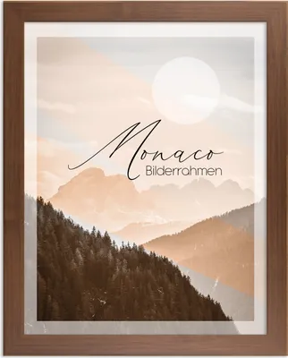 Produktbild von Bilderrahmen Monaco - 20x30 cm, Nussbaum Dunkel Nachbildung, 1 mm Kunstglas klar
