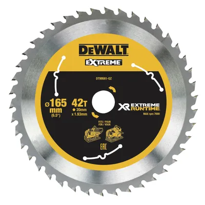 Immagine prodotto di Lama circolare DT99561 D.165mm Foro 20mm Larghezza di taglio 1,76mm 42Denti WZ/FZ Spessore 1,2mm