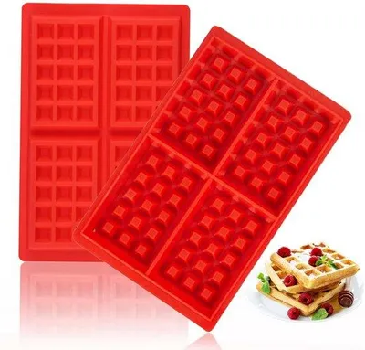Imagen del producto de Conjunto de moldes de silicona Ibzoa® (corazón + rectángulo) – 100% silicona de platino, 17,3 x 1,5 cm y 27,3 x 18 x 1,5 cm, para gofres, pasteles y bombones, apto para lavavajillas, rango de temperatura de -40 a 446 °C