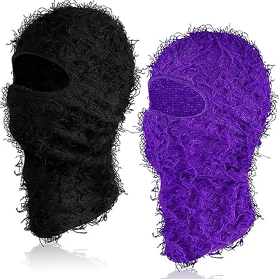 Produktbild von 2er-Pack Sturmhauben-Skimasken, gestrickte Vollgesichts-Sturmhaube, winddichte und kühlende Skimaske für kaltes Wetter