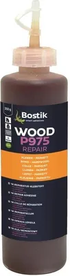 A bottle of Bostik Wood P975 Repair adhesive.