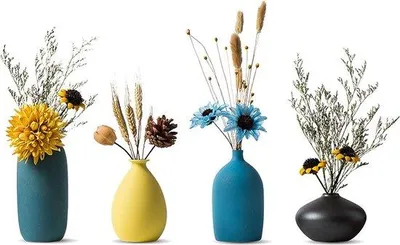 Produktbild von Famanu Keramische Vasen für Blumen Dekoration - Handgefertigt - Moderne Farben