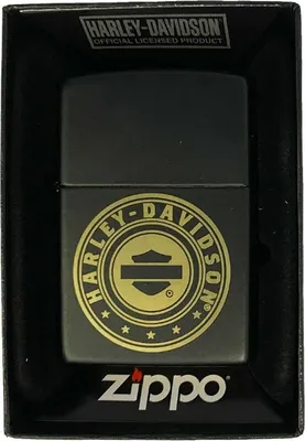 Produktbild von Zippo Benzin-Feuerzeug schwarz, mit Harley- Davidson Logo, unbefüllt