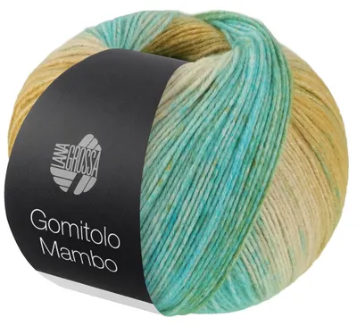 Produktbild von Lana Grossa - Gomitolo Mambo 2040 türkis frühlingsgrün grünbeige maisgelb
