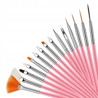 Produktbild von 15er Set Nageldesign Pinsel für Maniküre & Gel