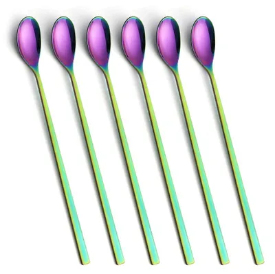 6 Lange Kaffeelöffel Edelstahl 22 cm spülmaschinengeeignet