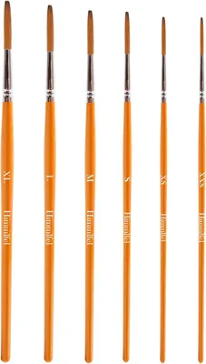 Produktbild von Lettering Pinselset 6 Stück, Malpinsel für Schreiben, Acryl, Wasserfarbe, Öl, für Künstler