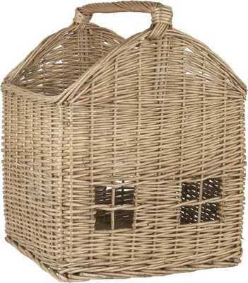 Produktbild von IB Laursen Korb HAUS mit Fenstern und Tragegriff Weide 40x30 cm