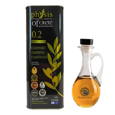 Produktbild von Physis of Crete Natives Olivenöl Extra 1,5 l + Olivenölflasche 250 ml