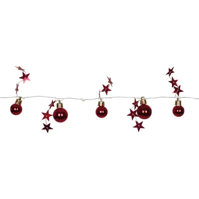 Produktbild von Star Trading 728-07, Leichte Dekorationskette, Rot, Silber, Transparent, Polyvinylchlorid (PVC), Transparent, 10 Glühbirne(n), LED