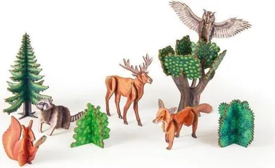 Produktbild von 3D Bastelset Waldtiere – Kreatives Basteln für Kinder